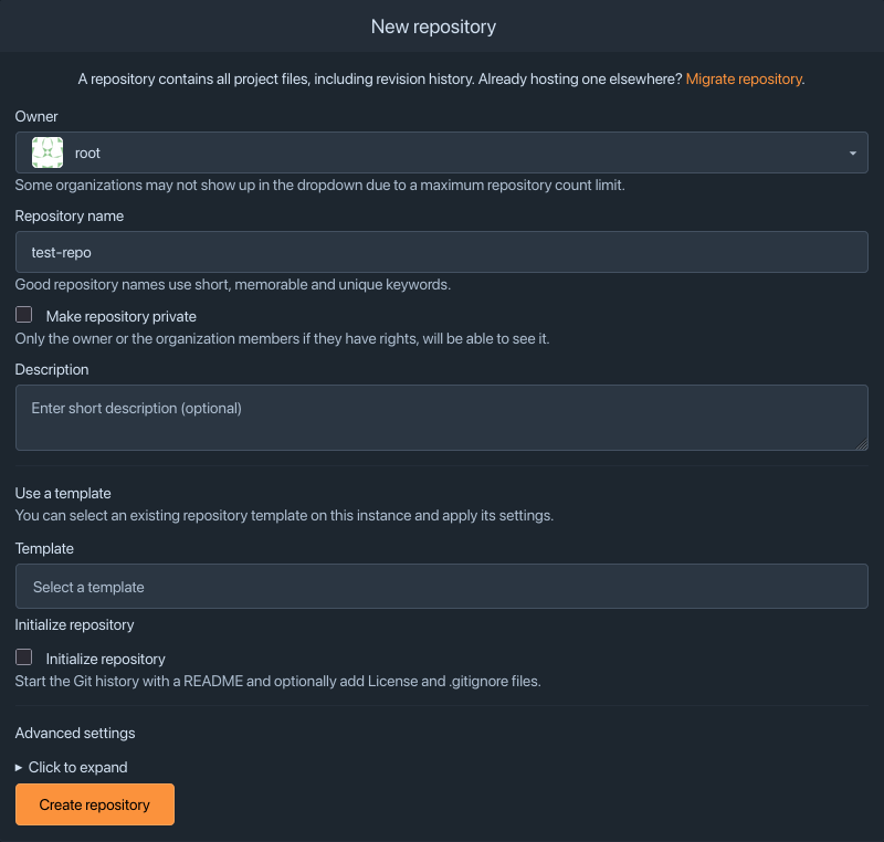 creating repo