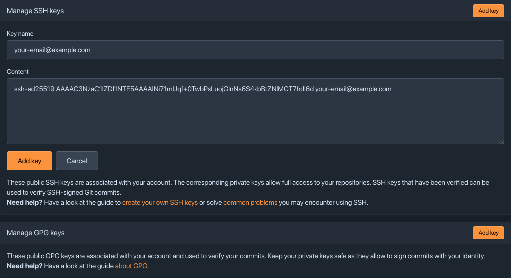 ssh key