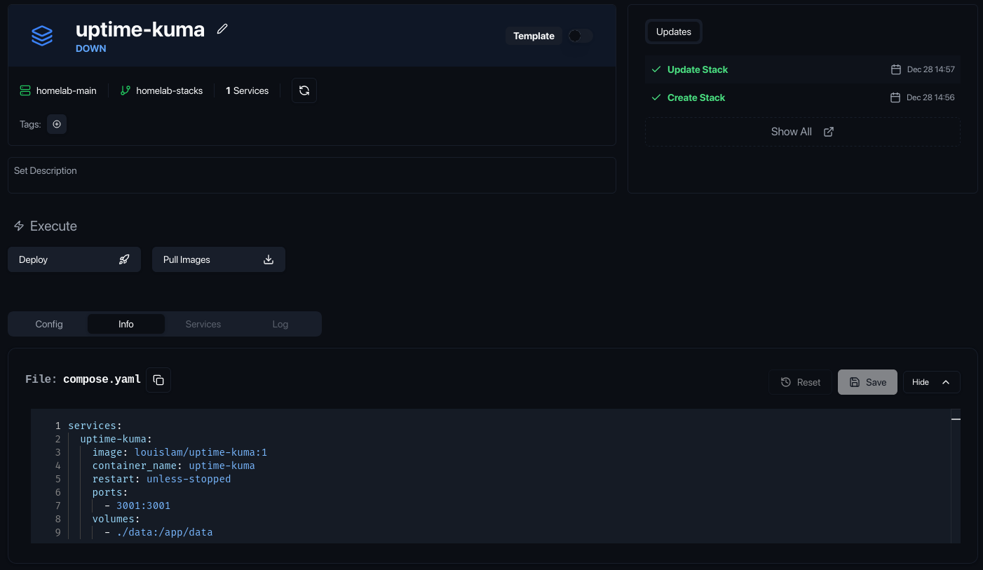 stack created